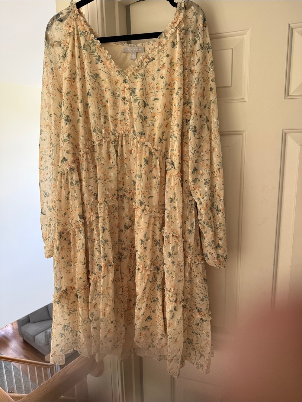 Chelsea28 Yellow Floral Ruffle Tiered Dress Nordstrom! 3X